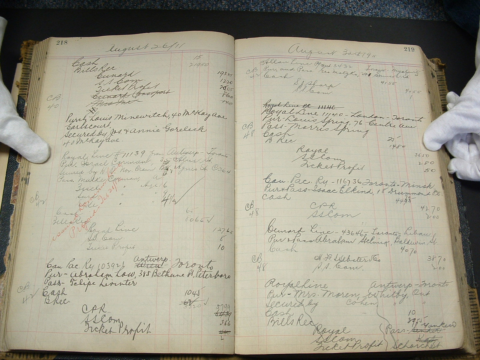 Rotenberg Ledger, Pages 218-219, Size 1600x1200