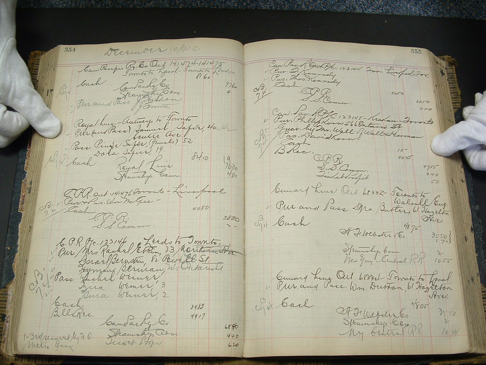Rotenberg Ledger, Pages 354-355, Size 1600x1200